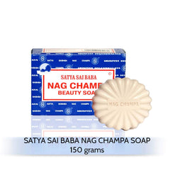 Satya Nag Champa jabón con textura suave y aroma distintivo para ducha