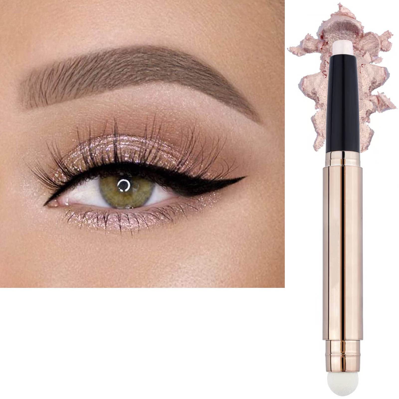 SAUBZEAN lápiz sombra ojos dorado ligero con aplicador para párpados.