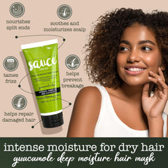 SAUCE BEAUTY Guacamole mascarilla para cabello: aplicación fácil para reparación rápida.