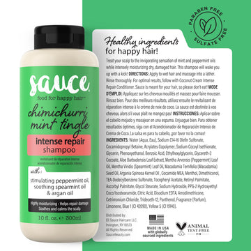 SAUCE Beauty Intense Repair Champu resultado: cabello suave, brillo y aspecto saludable.