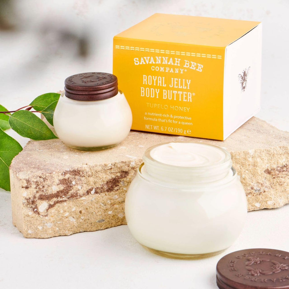Propolis y cacao en Savannah Bee Royal Jelly Body Butter para nutrición