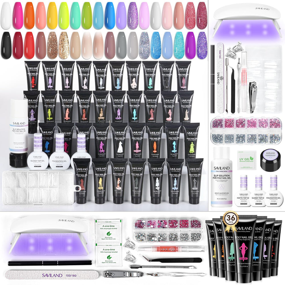 SAVILAND kit de gel polimérico con 36 colores para uñas en casa