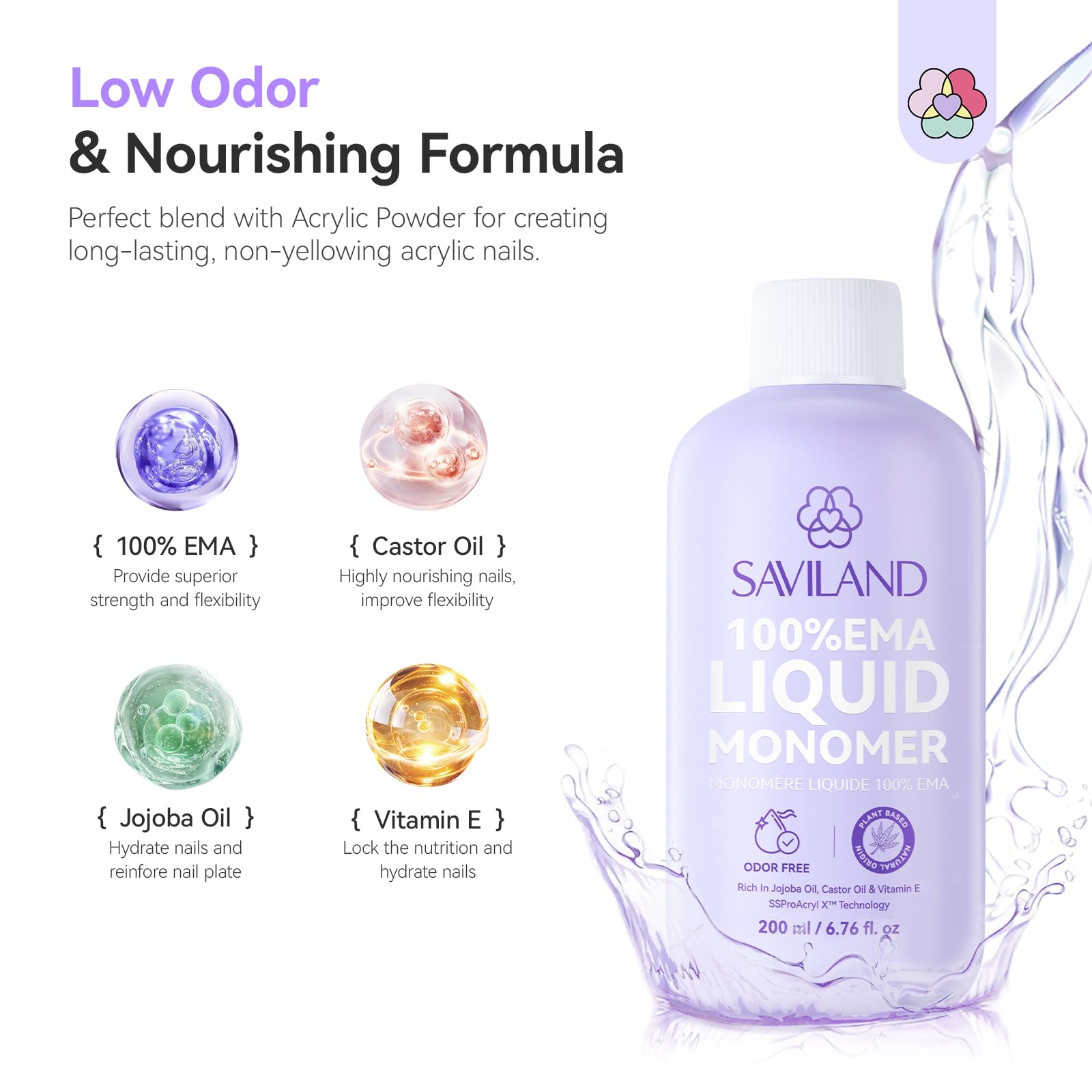 Aceite de jojoba y vitamina E de SAVILAND, cuidado nutritivo para uñas