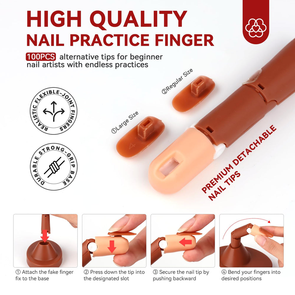 SAVILAND acrylic nail tips collection enables realistic nail art practice.