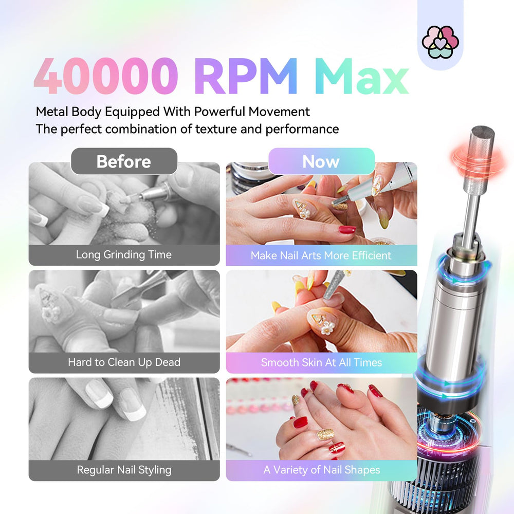 SAVILAND Advance Nail Drill con batería de 6000 mAh para sesiones prolongadas.