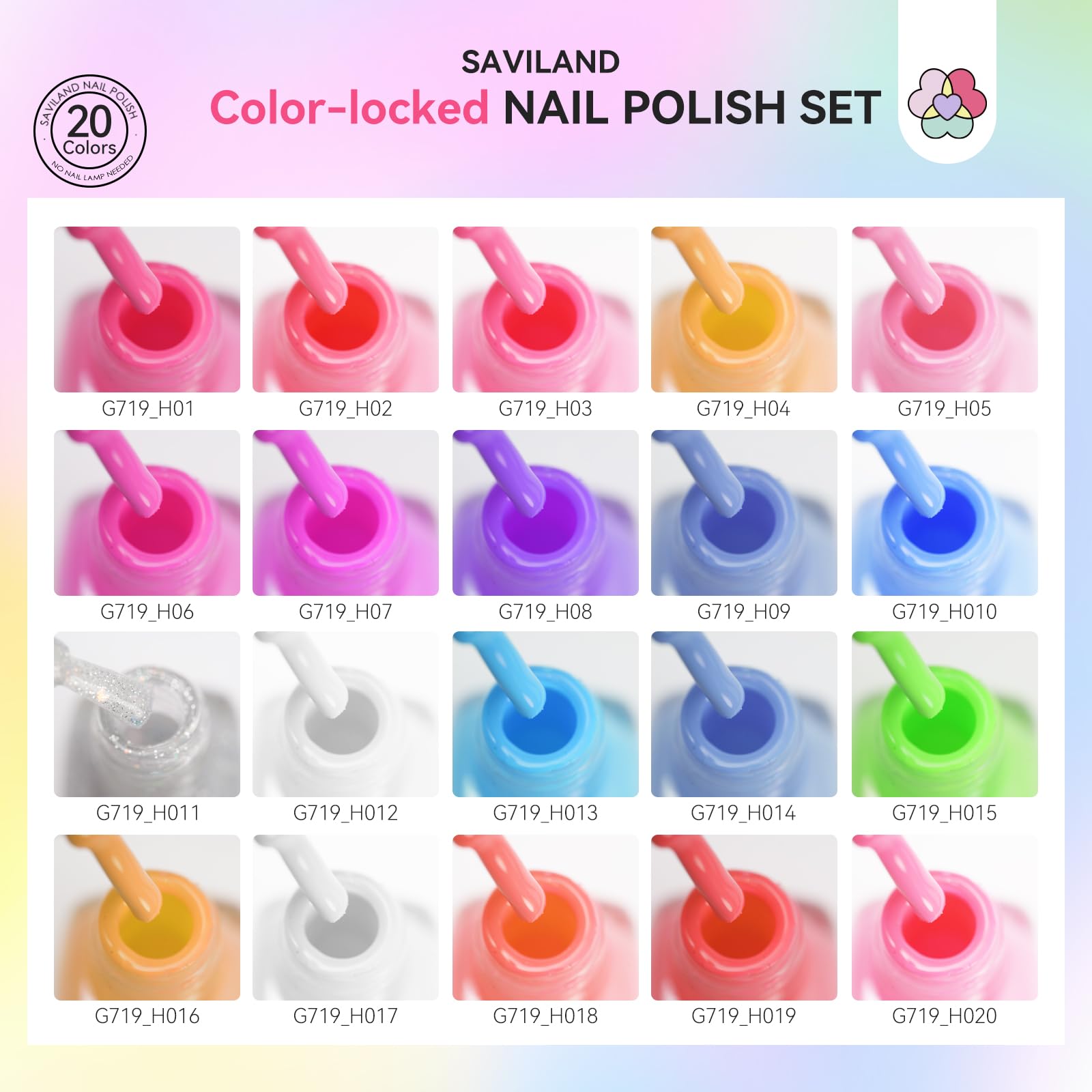 SAVILAND esmalte pastel, aplicación suave con pincel cómodo.