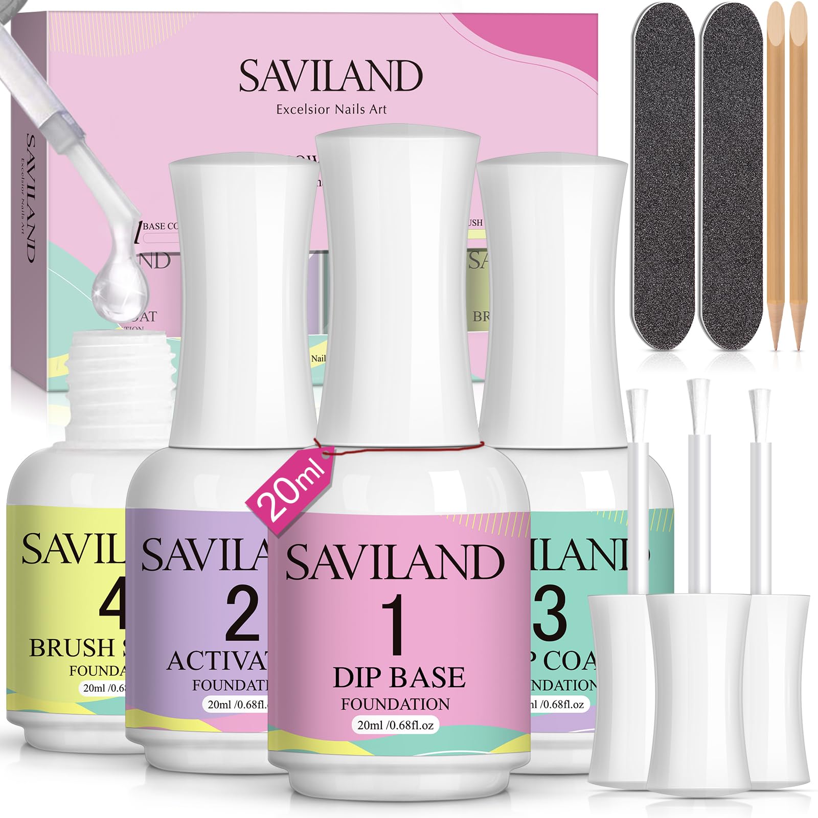 SAVILAND base dip líquido: facilita aplicación suave y adherencia duradera para uñas.