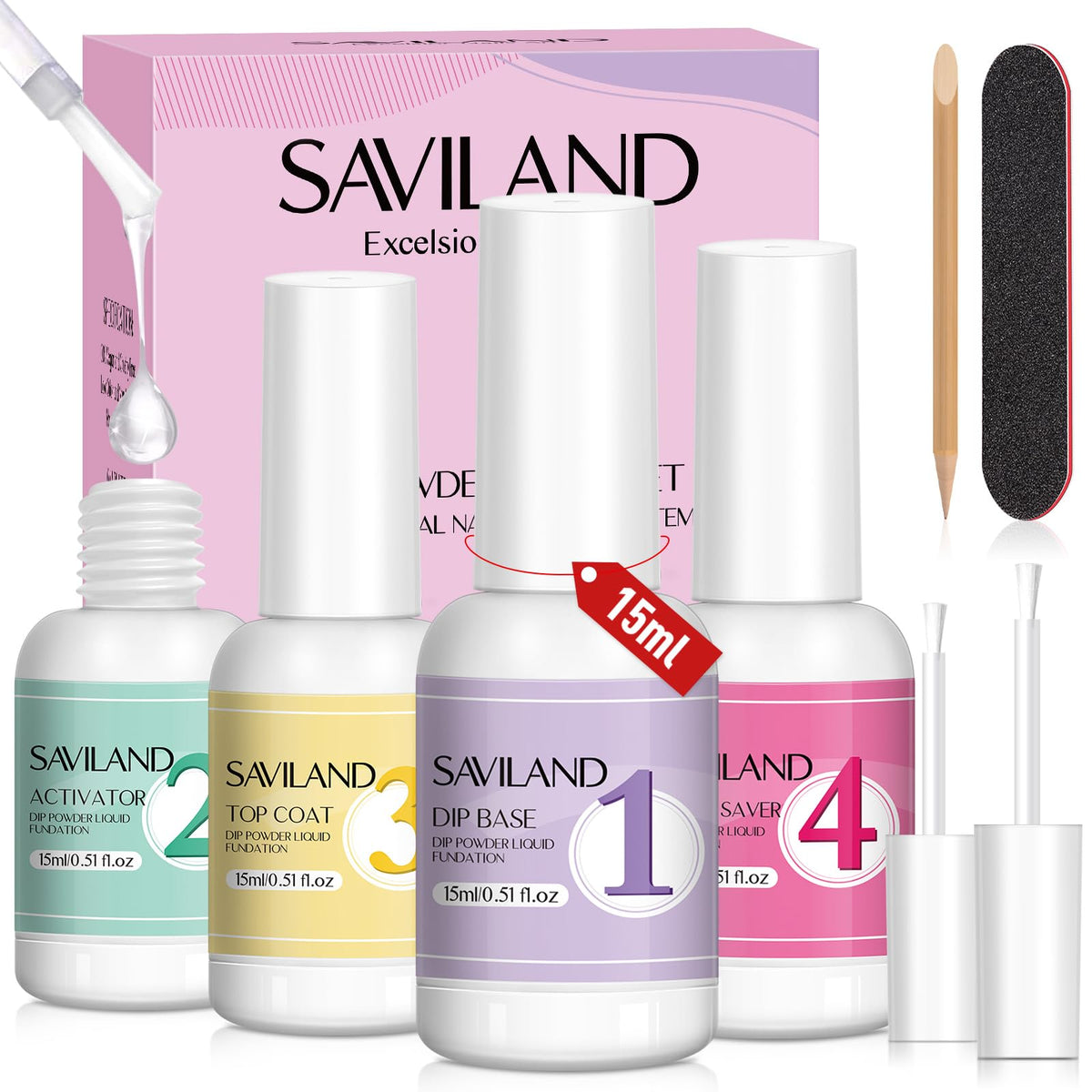 SAVILAND base dip, base suave para uñas lisas y duraderas.