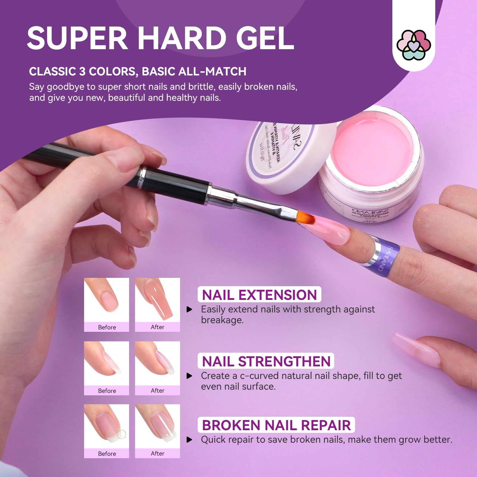 SAVILAND base y capa superior de 15 ml para adherencia y brillo