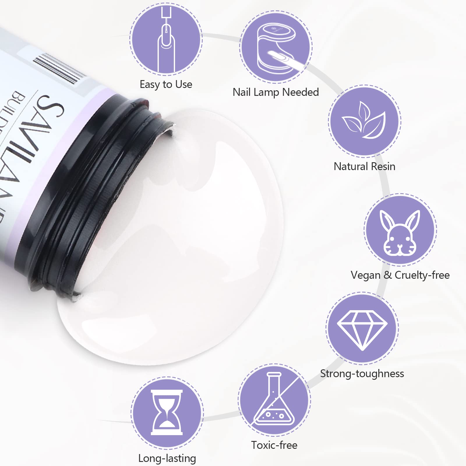 SAVILAND Gel Builder, alto brillo y durabilidad.