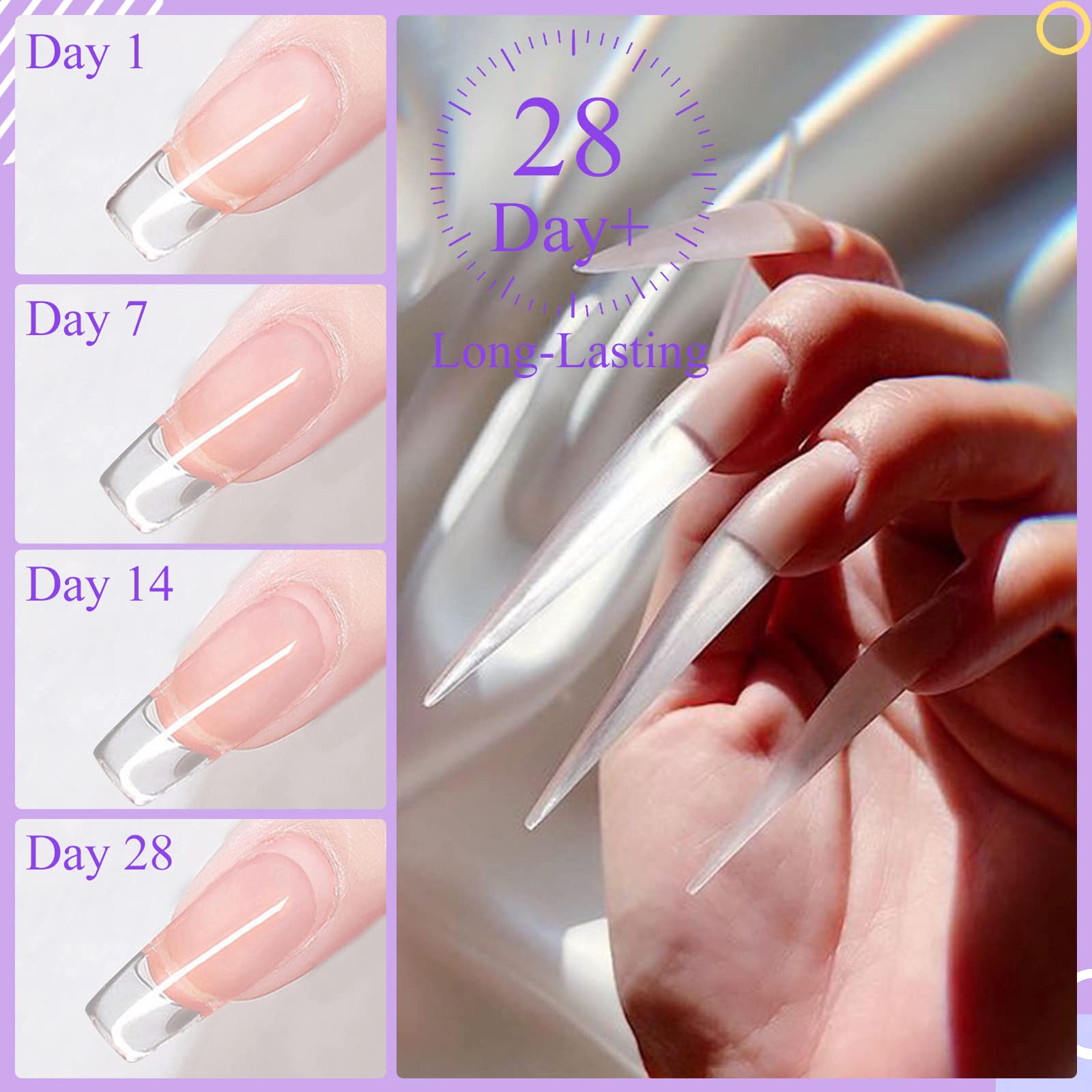 Brillo transparente y uniforme del gel SAVILAND para uñas.