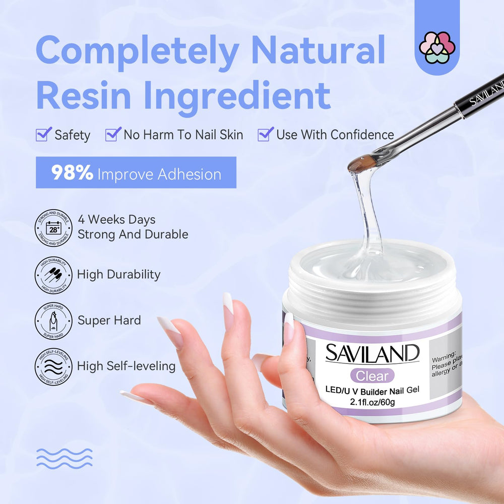 SAVILAND Builder Nail Gel Kit 2-minute cure under 48W lamp
