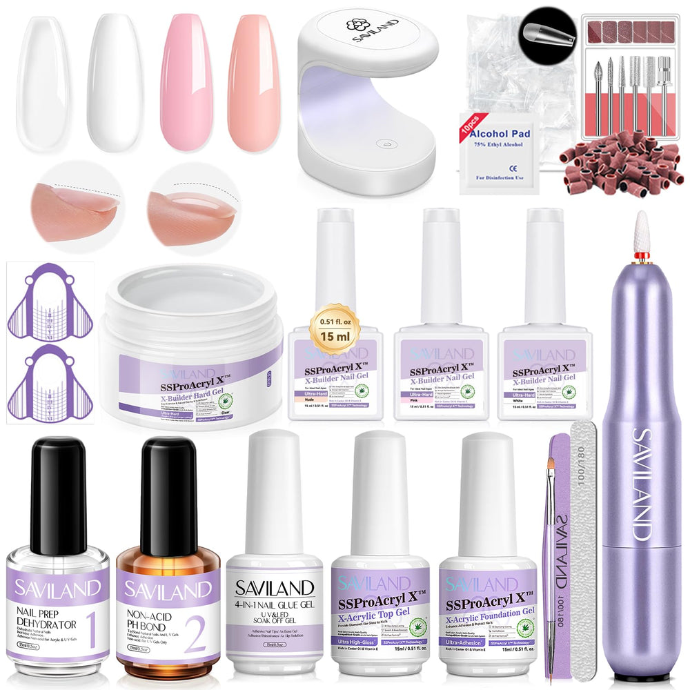 SAVILAND conjunto gel constructor para uñas, paquete completo