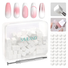 SAVILAND esponjas ombre 100 piezas para crear degradados suaves en uñas.
