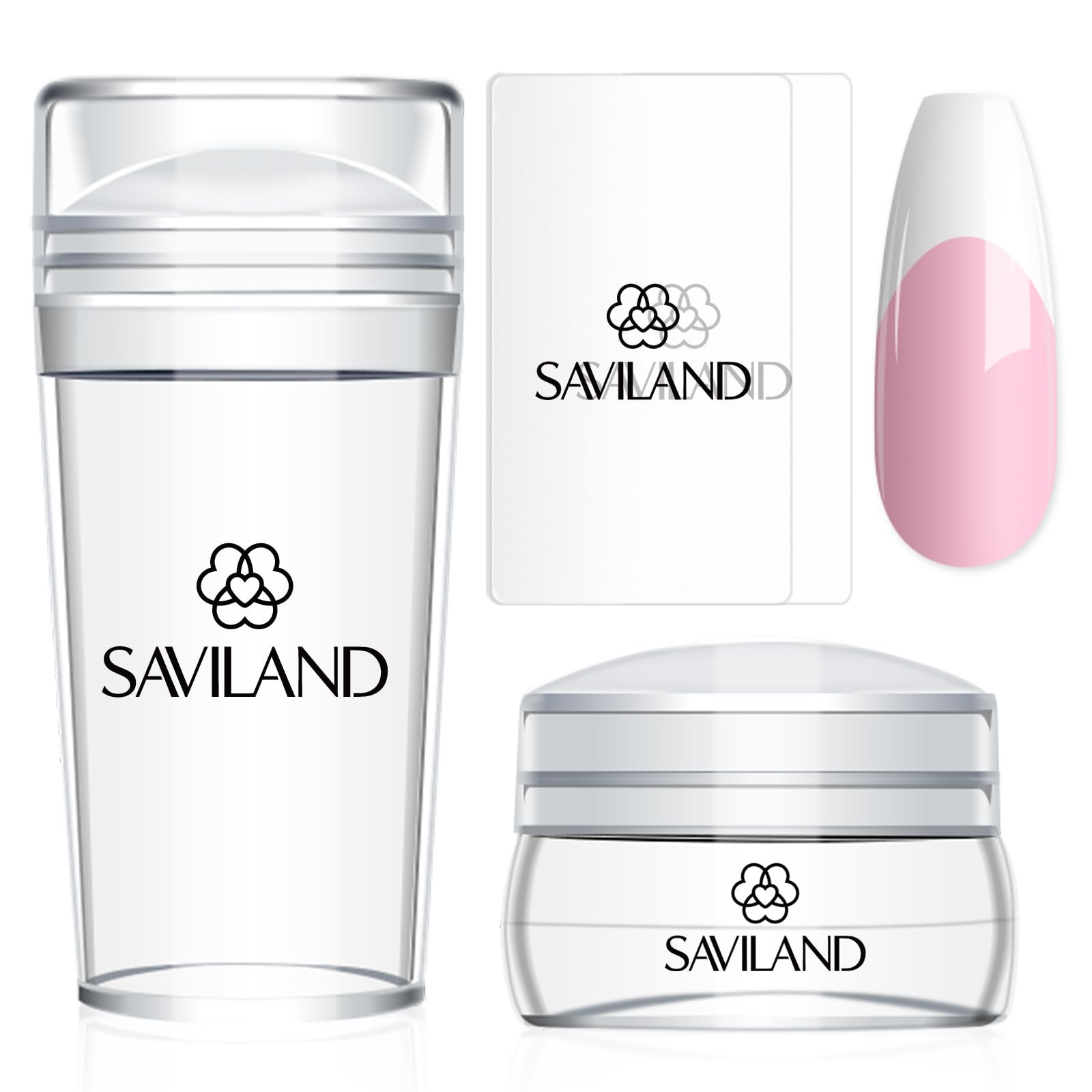 Saviland estampador jelly de 4 piezas para uñas, ideal para diseños franceses.