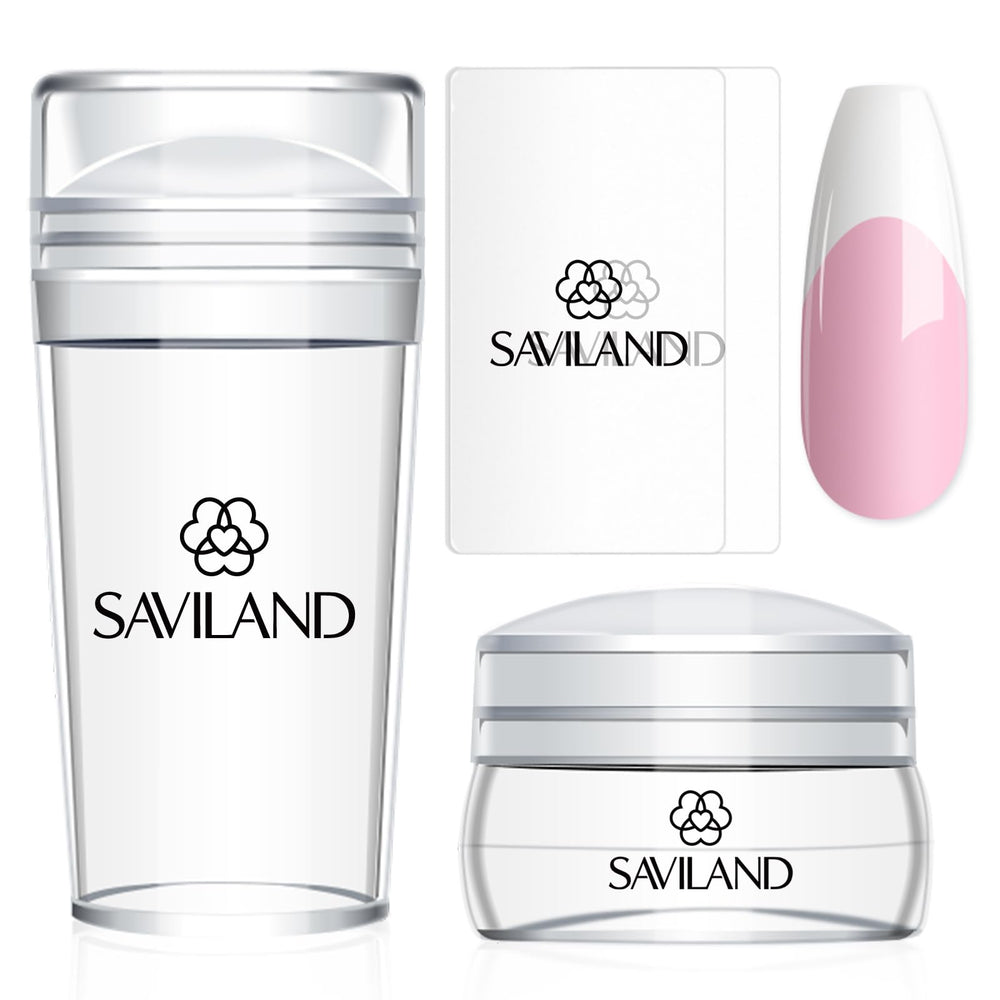 Saviland estampador jelly de 4 piezas para uñas, ideal para diseños franceses.