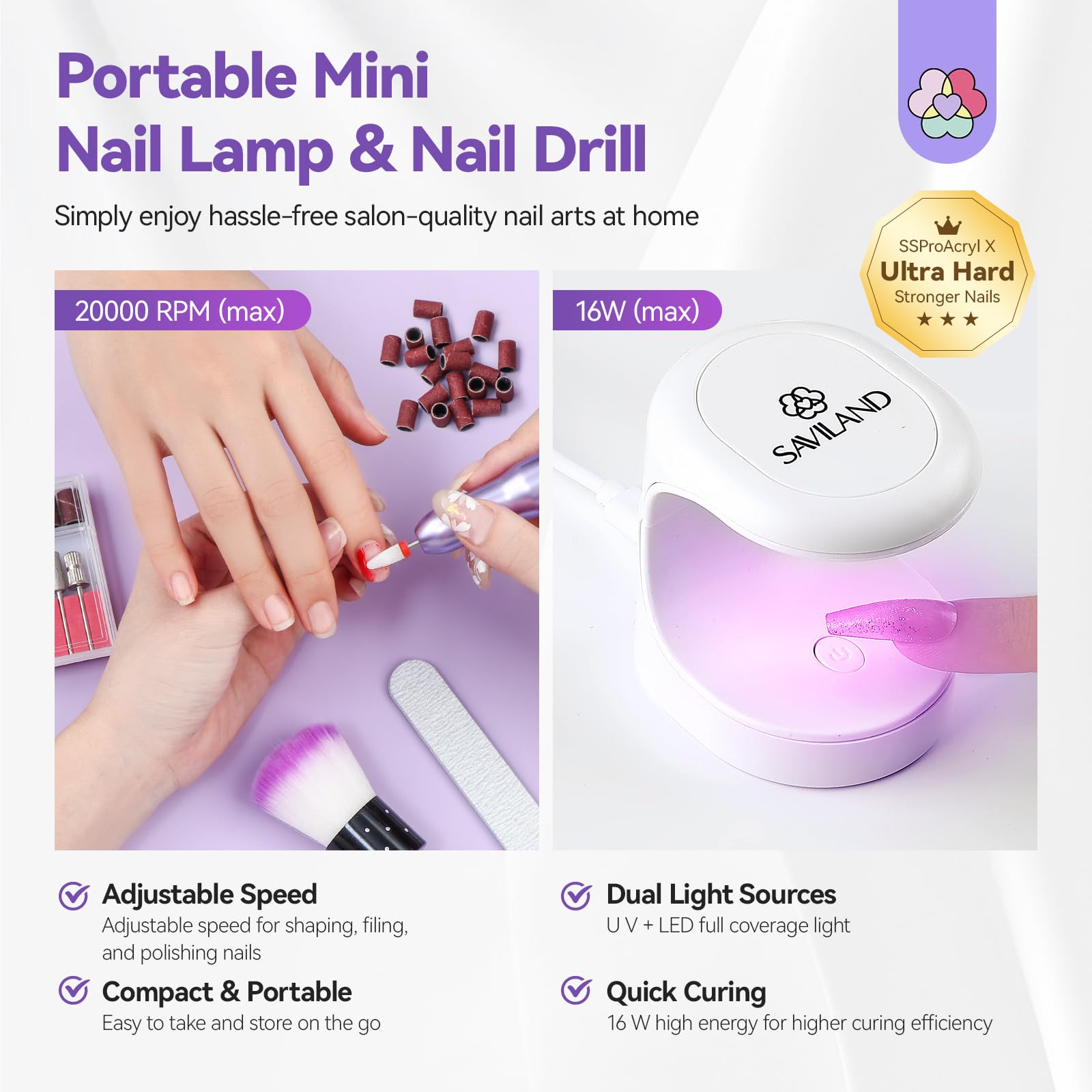 SAVILAND fresadora para uñas para un acabado preciso
