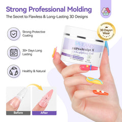 SAVILAND gel-3d para extensiones de uñas, apariencia duradera hasta 30 días.