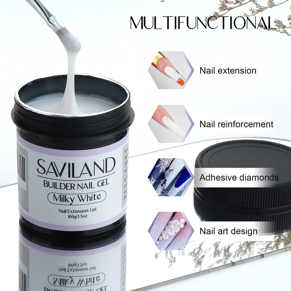 SAVILAND Gel Builder, textura media facilita el modelado suave.