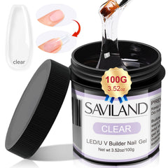 SAVILAND Gel de Construcción para Uñas, brillo transparente y duradero.
