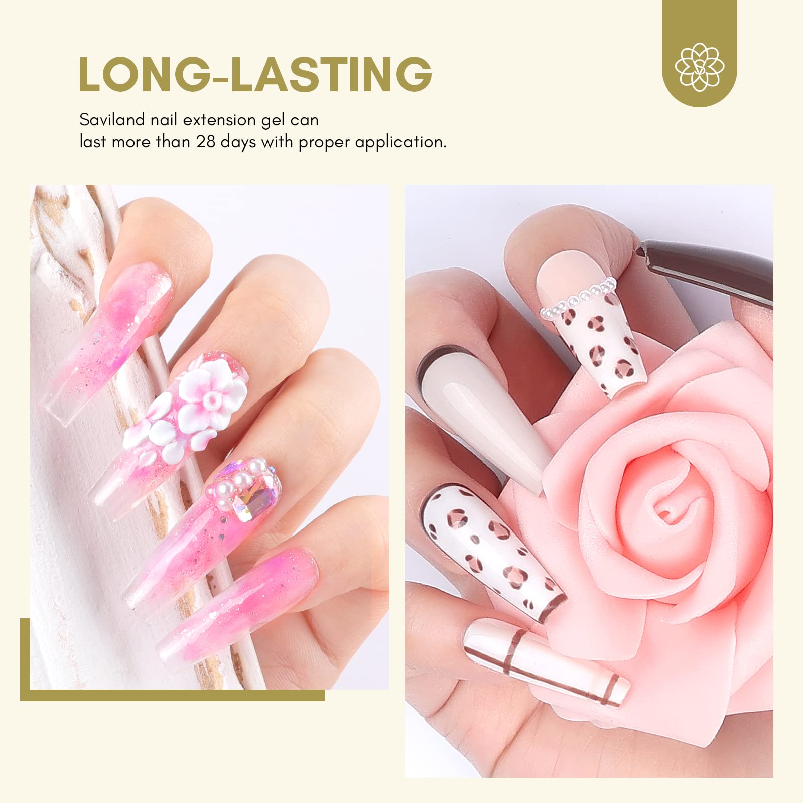 Envase SAVILAND de 30 ml para gel de uñas, dosificación sencilla