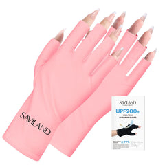 Guantes UV Saviland para uñas protegen la piel durante el curado.