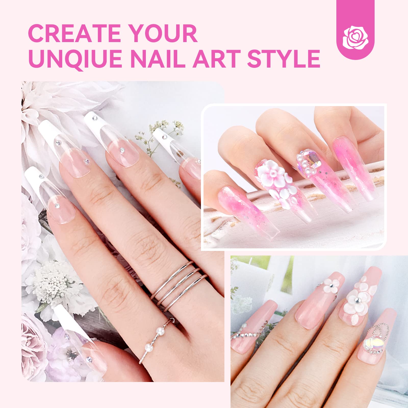 Saviland herramientas uñas kit: herramientas esenciales para manicura y decoración de uñas.
