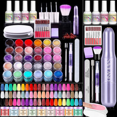 SAVILAND kit de uñas con polvo de inmersión y 30 colores para crear estilos diversos