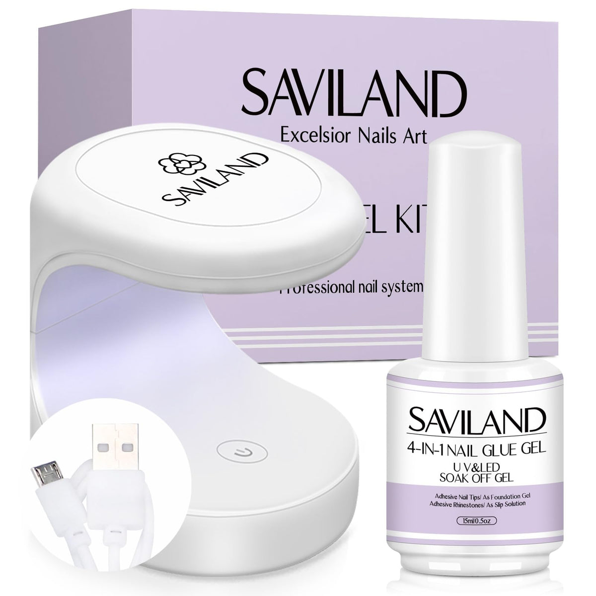 SAVILAND kit gel para uñas con lámpara, para manicura casera