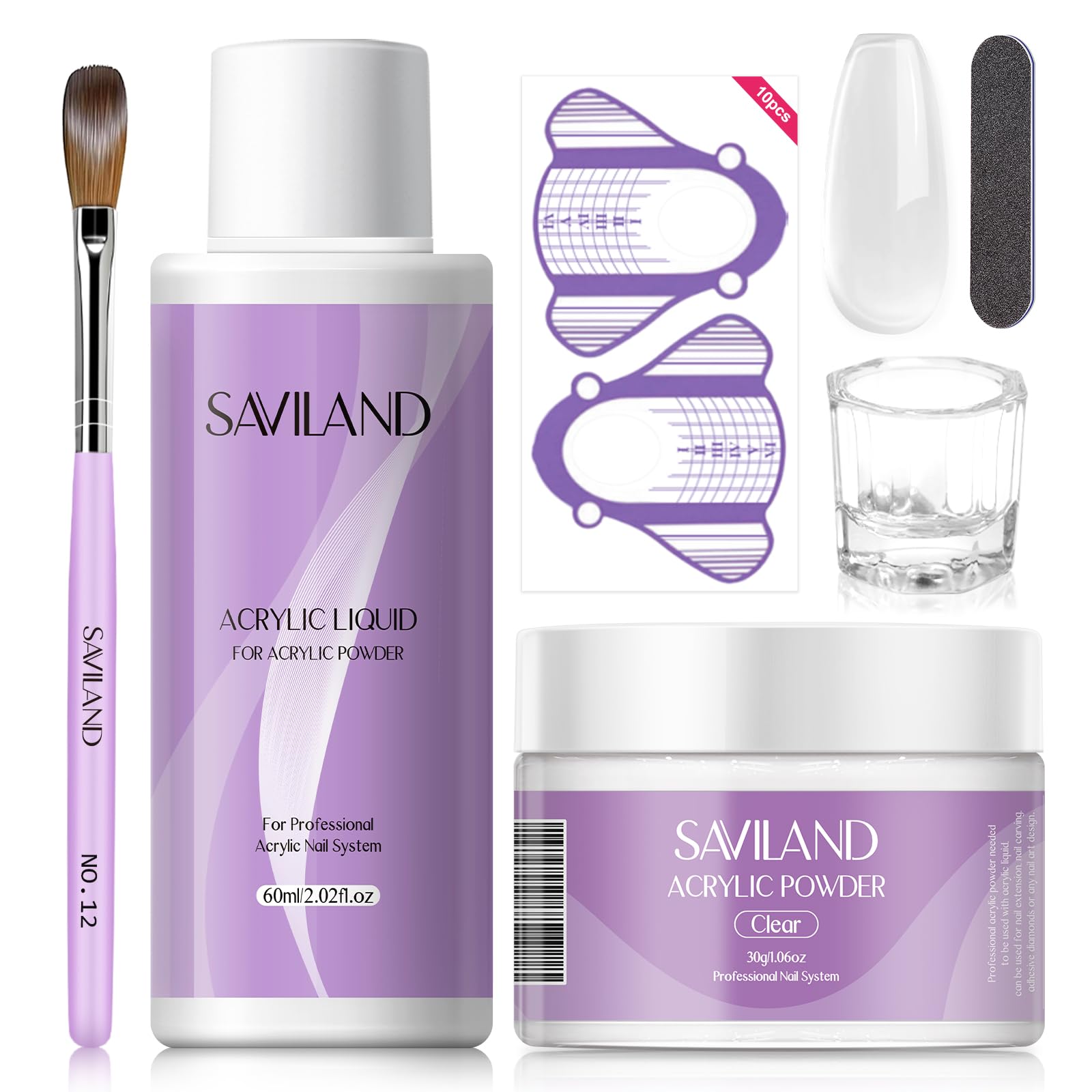 SAVILAND kit uñas acrílicas inicio: set completo para comenzar a crear uñas acrílicas en casa