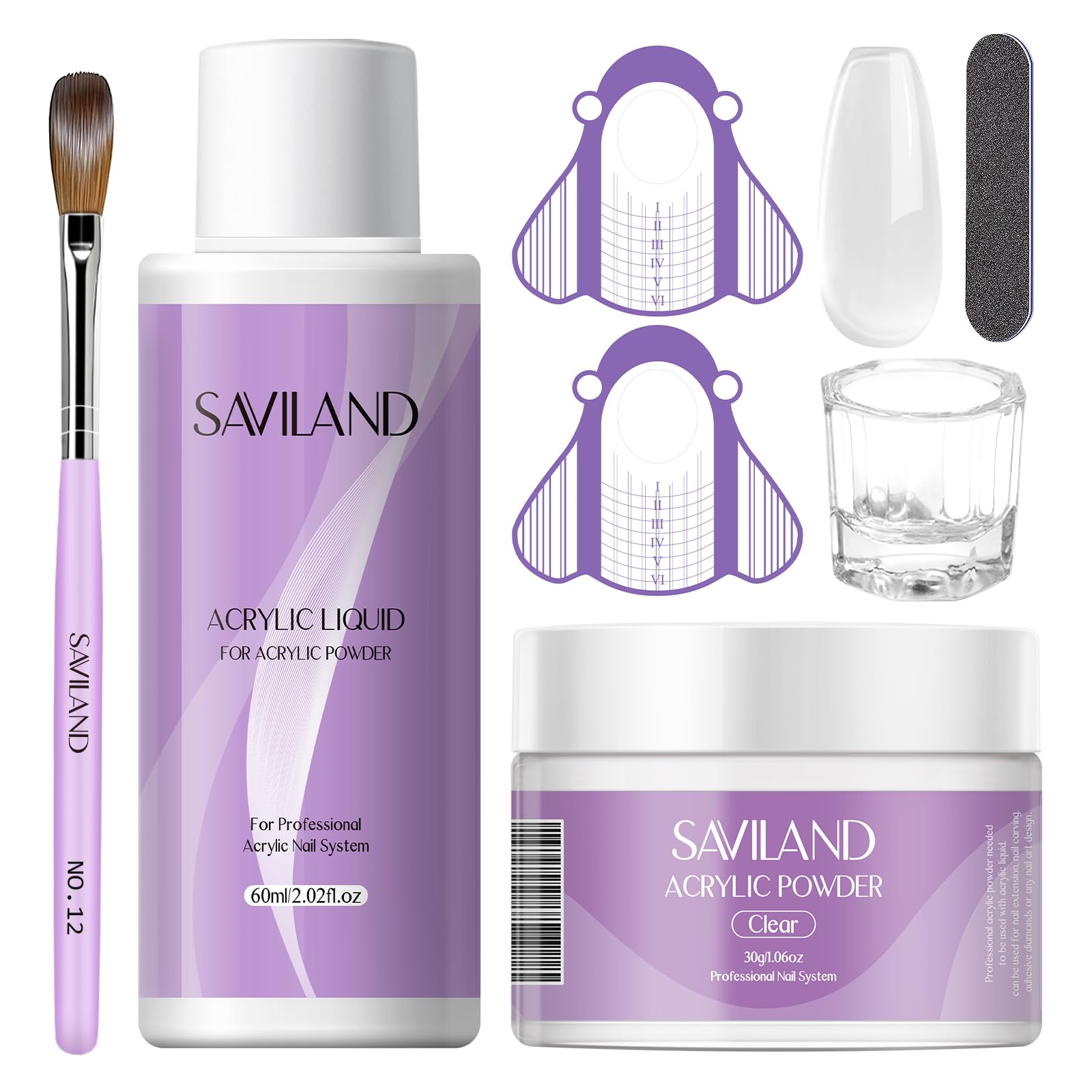SAVILAND kit uñ as acrílicas, conjunto completo para principiantes, perfecto para usar en casa