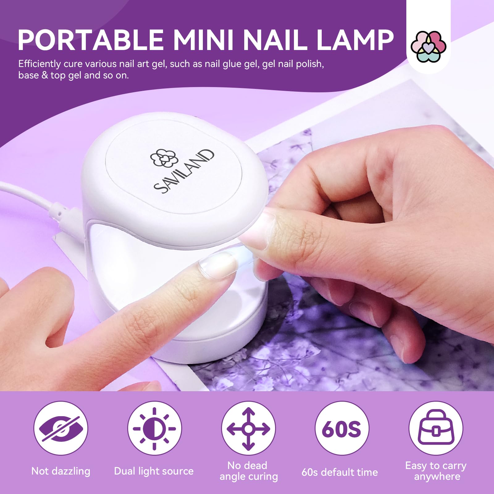 SAVILAND lámpara mini para curar gel en casa