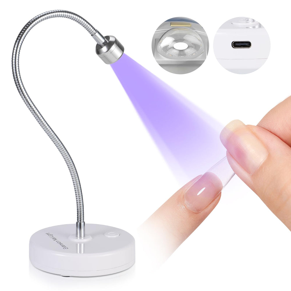 Lámpara UV SAVILAND Gooseneck 12W con foco concentrado para curado rápido en casa.