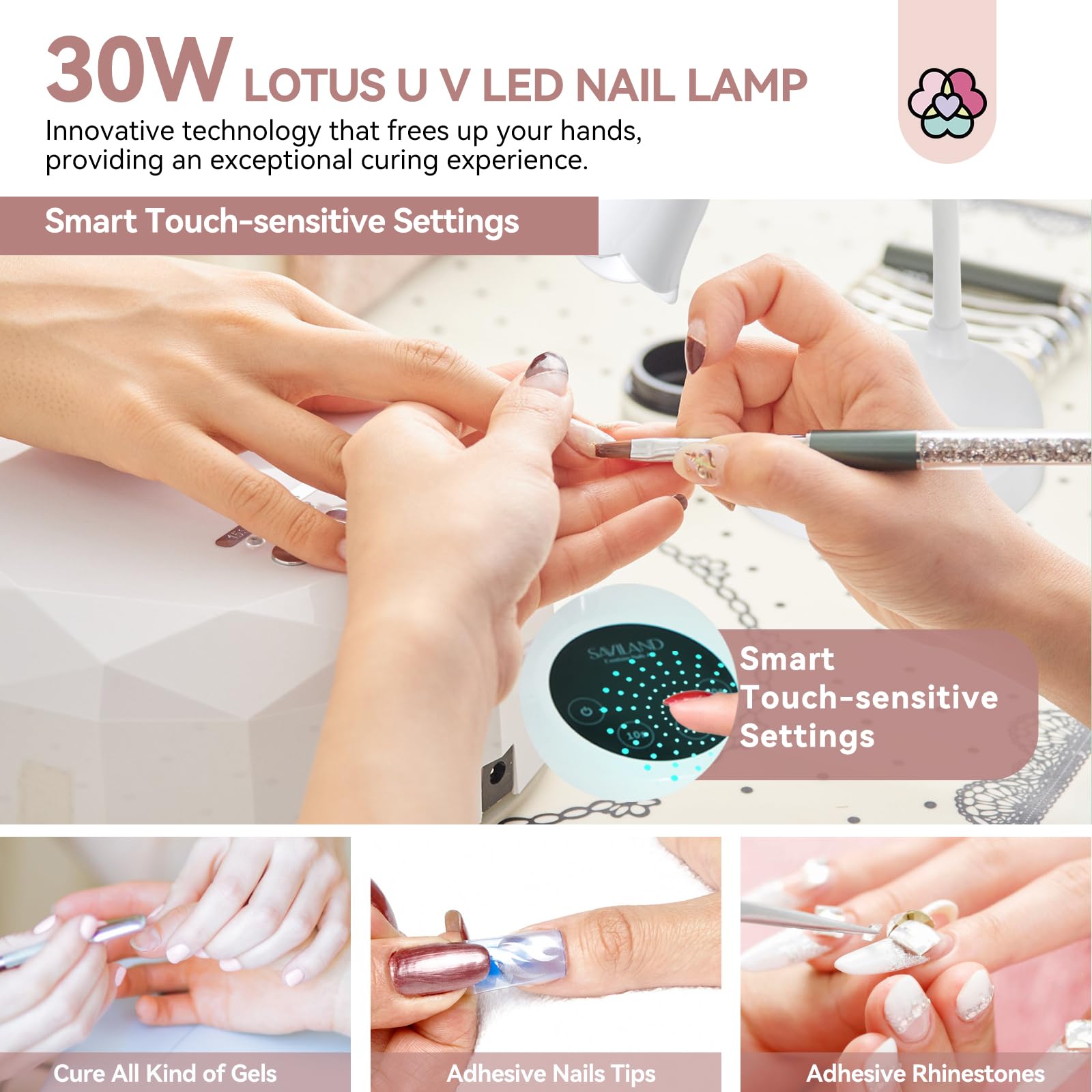 Lámpara SAVILAND UV-LED 30W con batería de 3000mAh para uso móvil