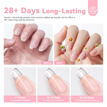 SAVILAND manicura francesa con polvo dip para un acabado elegante.
