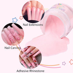 Saviland polvo acrílico rosa 30 g, mayor resistencia para uñas frágiles.
