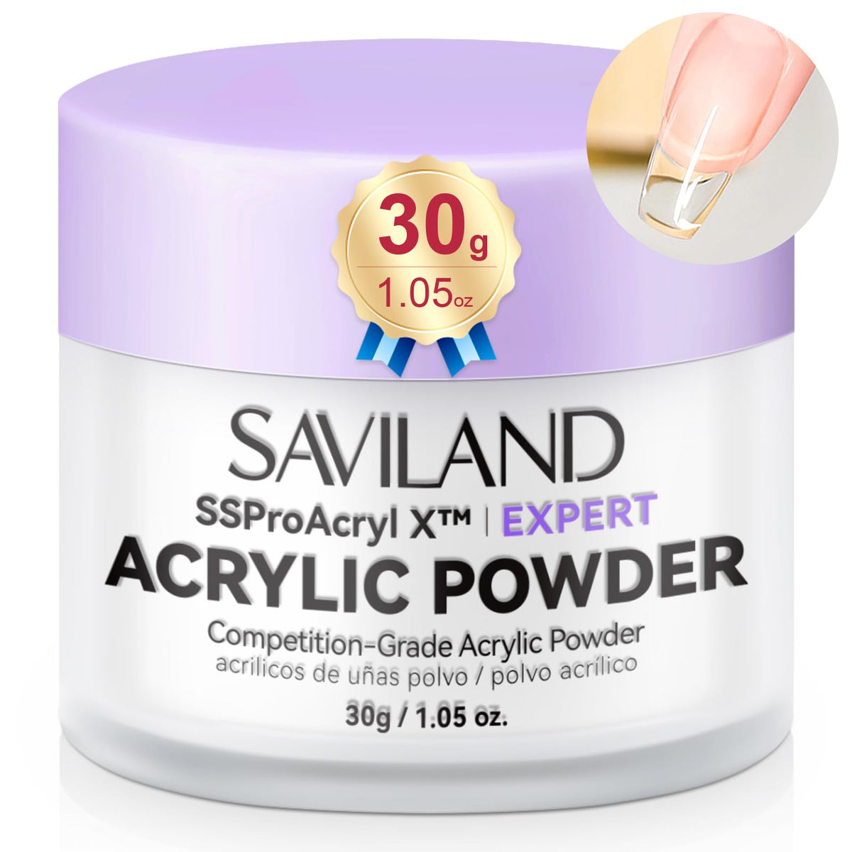 SAVILAND polvo acrílico ultra suave transparente para perlas claras y uniformes.