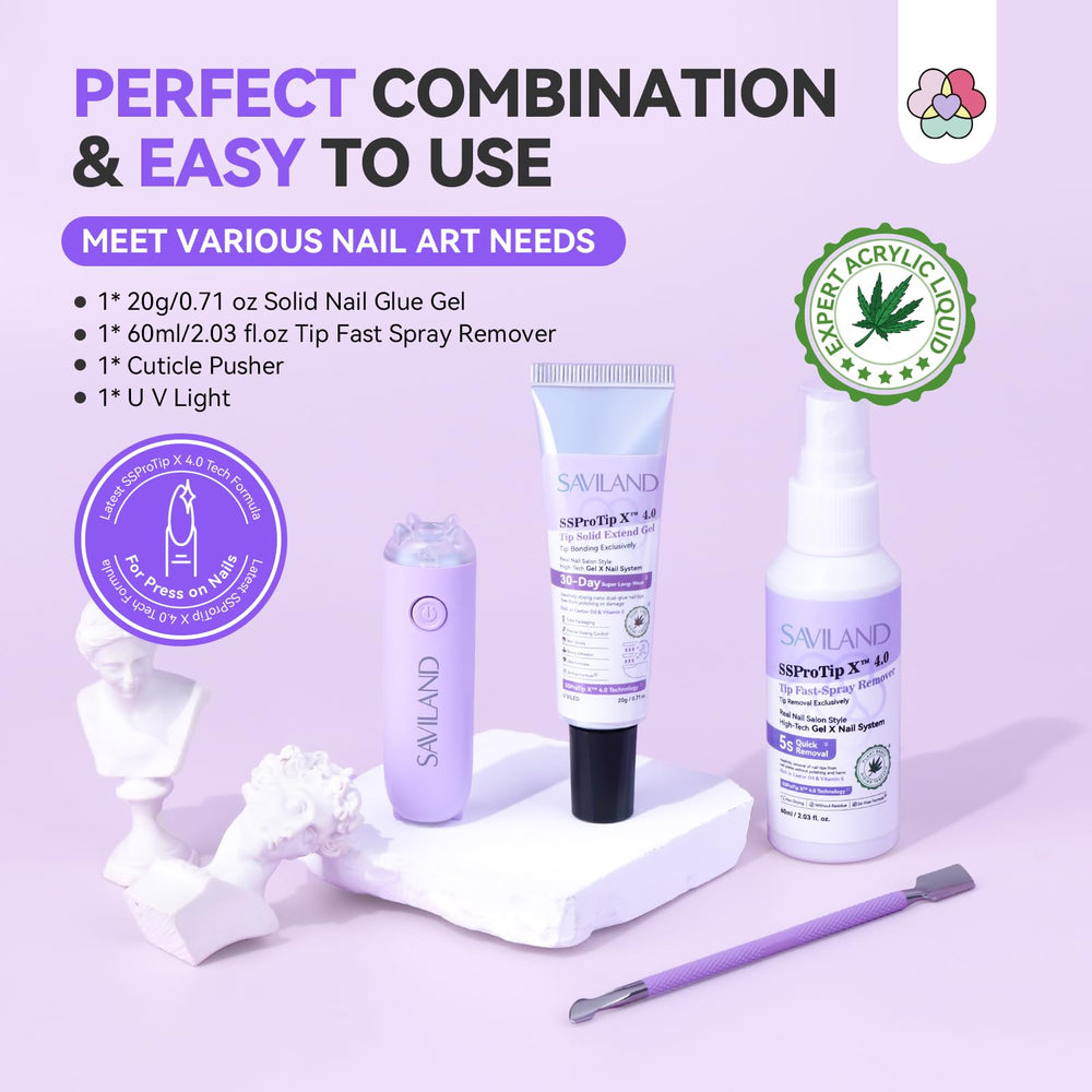 SAVILAND Pro remover rápido en spray: disuelve gel en segundos y cuida la uña.