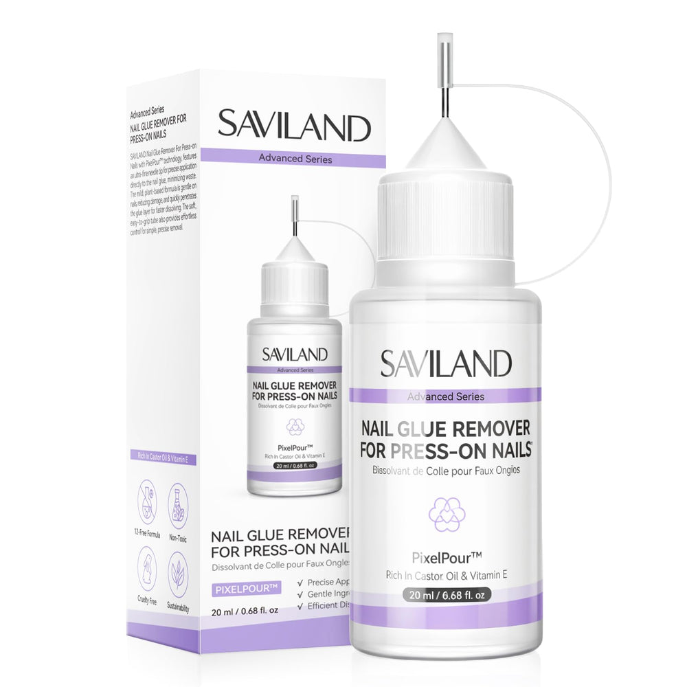 SAVILAND quita adhesivo de uñas con punta precisa para un uso limpio.