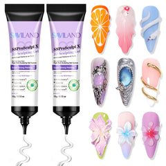 SAVILAND set de geles 3D para arte de uñas, dos piezas de 15 g, duraderos