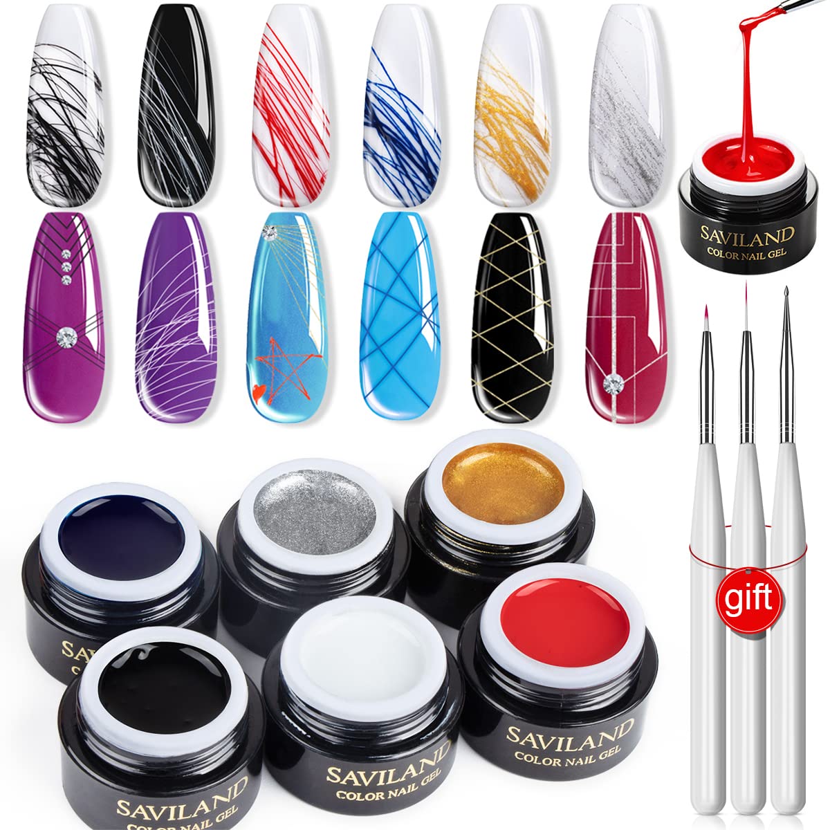 SAVILAND Spider Gel blanco para líneas precisas y acabado suave