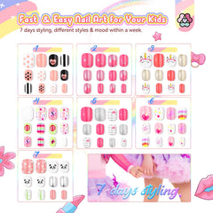 SAVILAND uñas falsas para niñas en colores pastel para uso diario y fiestas