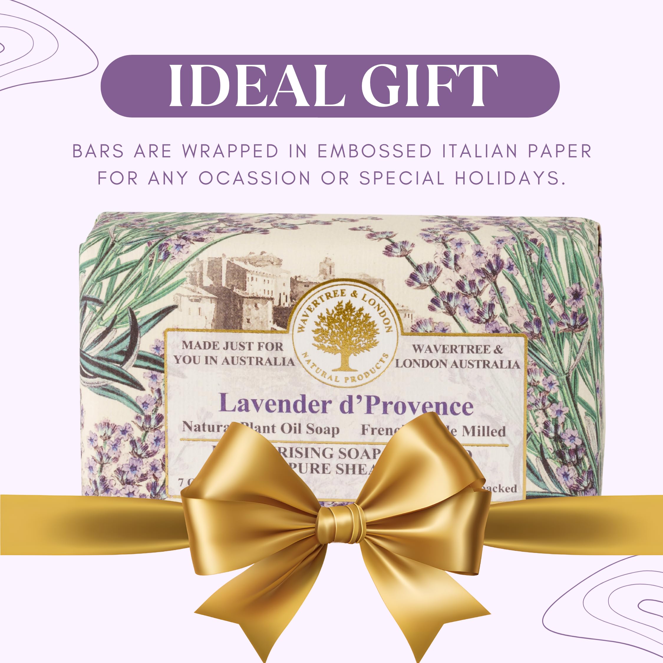 Ingrédients naturels du savon lavande pour une base pure.