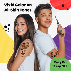 Savvi Crayola tatouage temporaire lavable, retrait facile au savon et à l'eau.