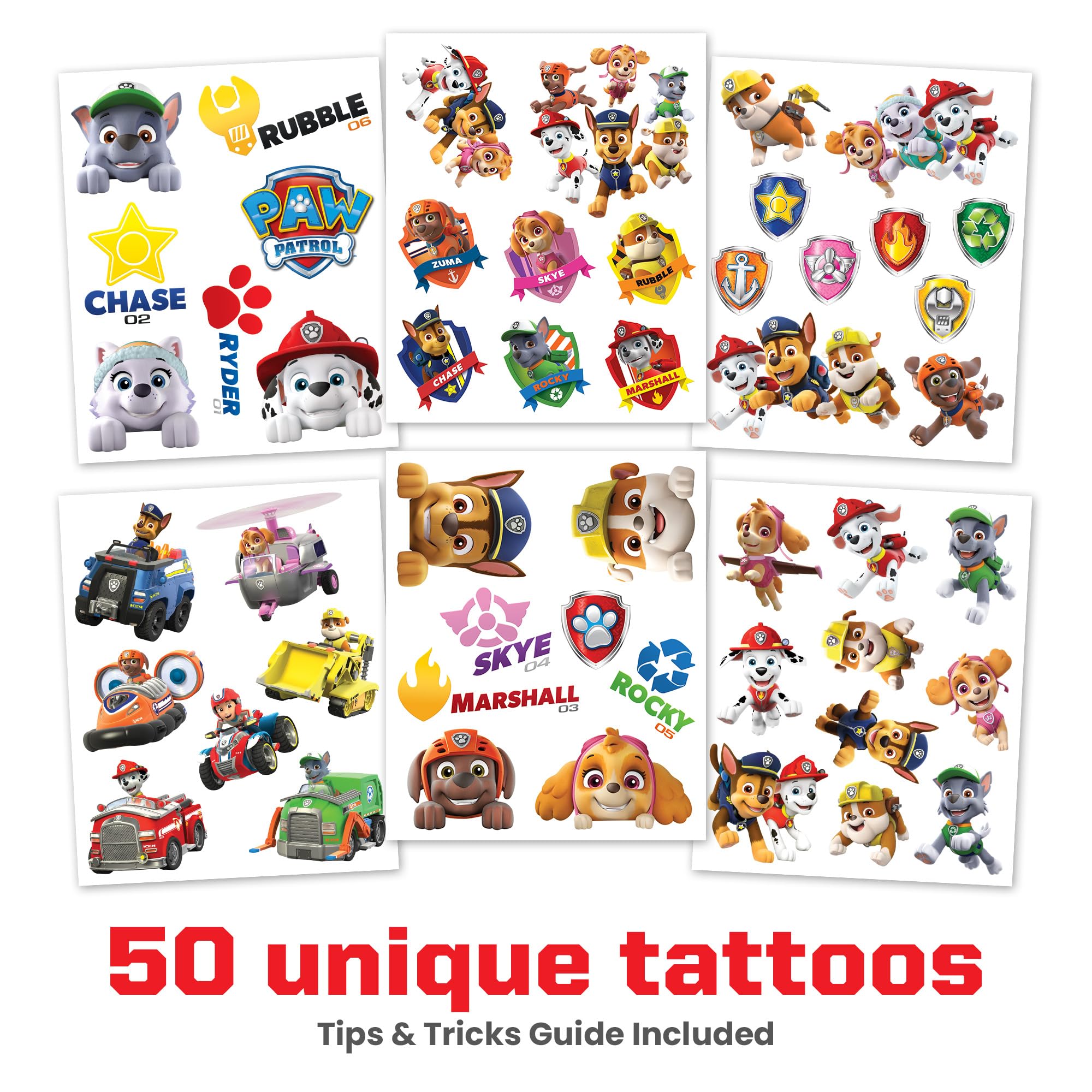 Savvi Paw Patrol tatuajes diseños para fiestas temáticas.