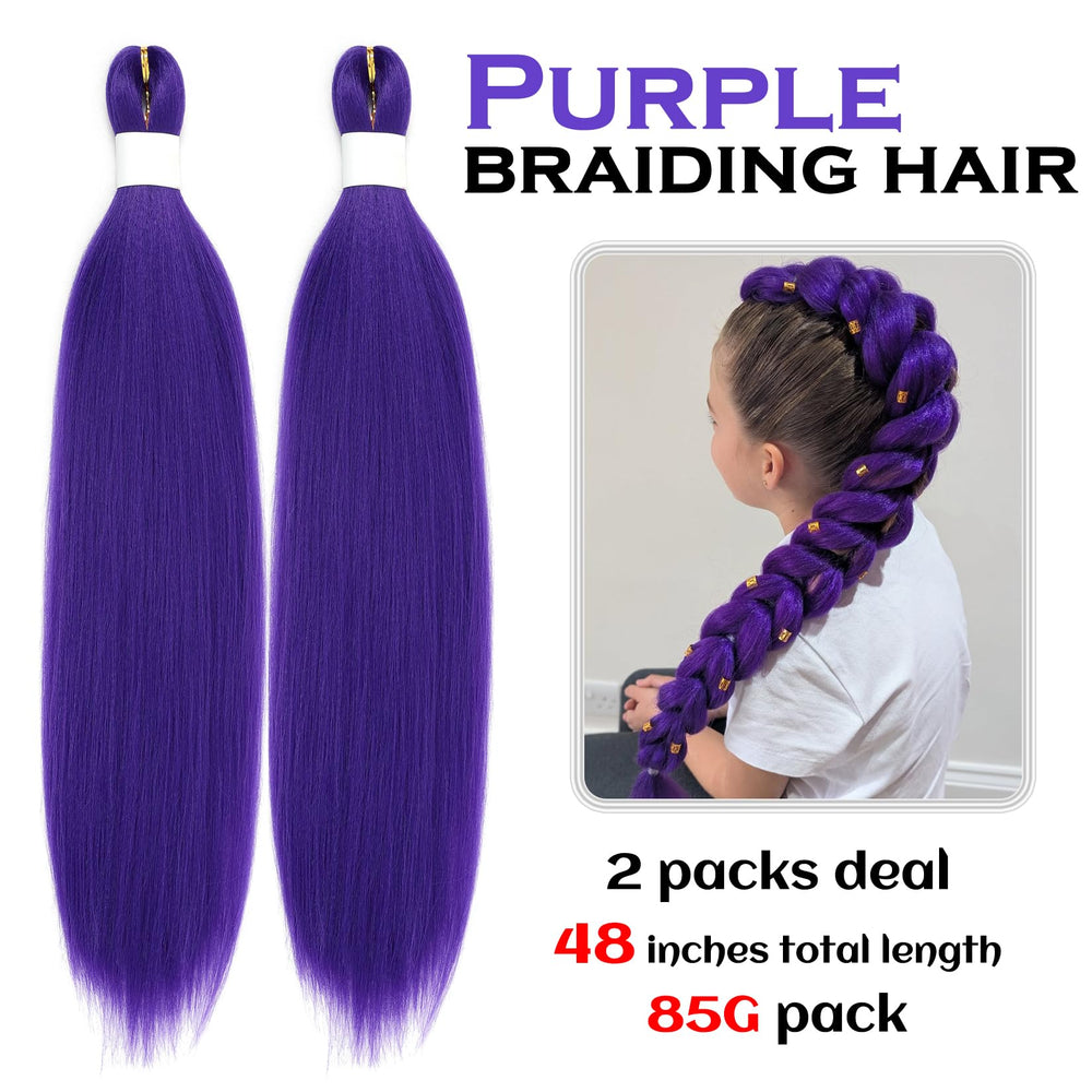 Extensiones Saypeds moradas con textura Yaki para un aspecto natural