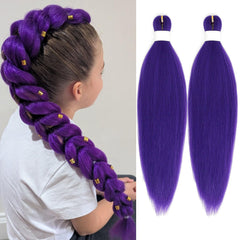 Saypeds cabello trenza morado de 24 pulgadas listo para trenzar