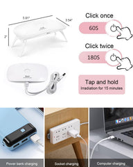 Controles de temporizadores de la lámpara Sazzi para curado preciso.