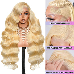 SBDSBD 613 cabello humano rubio, densidad 200 para peinados voluminosos.