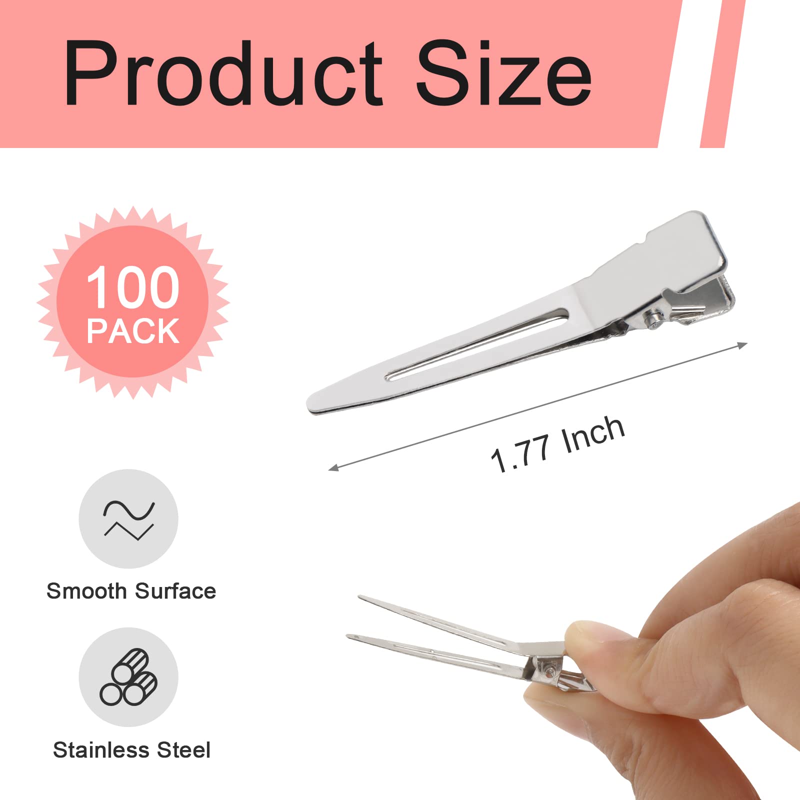 Pinzas de metal plateadas SBYURE: una garra para sujeción confiable.